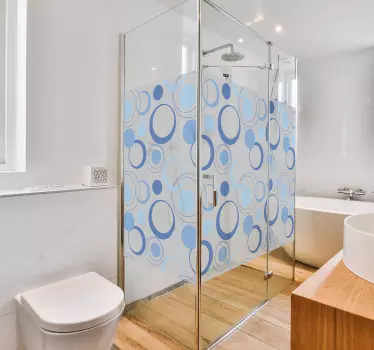 Folie Dusche mit blauem Badezimmer Design - TenStickers