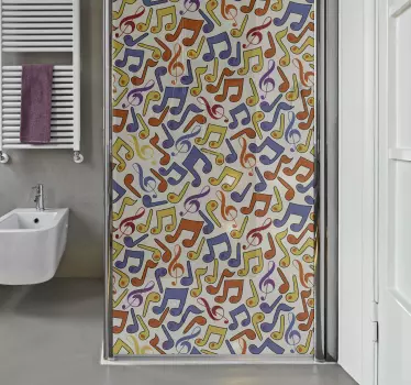 Folie duschkabine bunte musiknoten - TenStickers