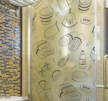 Folie duschkabine entspannungselemente für ihr bad - TenStickers