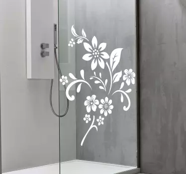 Folie Duschkabine florale naturmuster - TenStickers