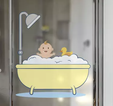 Folie duschkabine für süße baby-badezeit - TenStickers