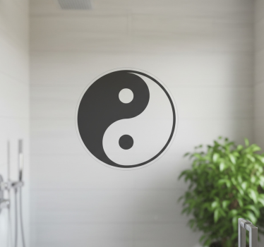 Folie duschkabine im minimalistischen yin yang stil - TenStickers