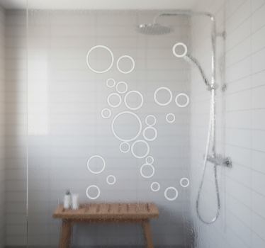 Folie duschkabine mit abstrakten schwebenden kugeln - TenStickers
