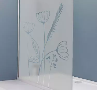 Folie duschkabine mit blumenmuster dekor - TenStickers