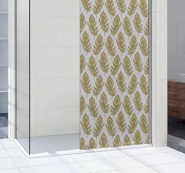 Folie duschkabine mit elegantem blattelement - TenStickers