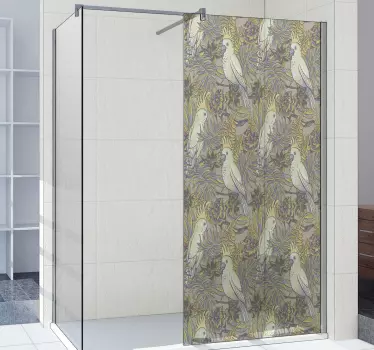 Folie duschkabine mit eleganten vogelmotiven - TenStickers