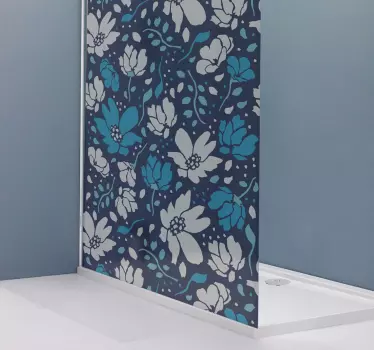 Folie duschkabine mit floraler motivanpassung - TenStickers