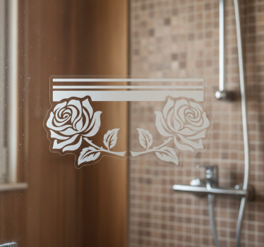 Folie duschkabine mit symmetrischem rosendesign - TenStickers