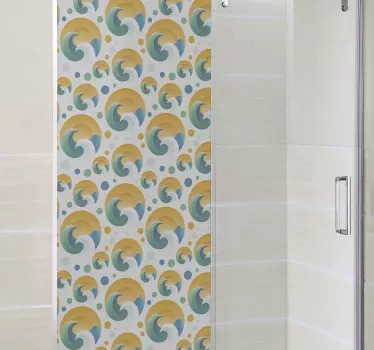 Folie duschkabine mit wellenmuster design - TenStickers