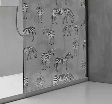 Folie duschkabine mit zebramuster - TenStickers