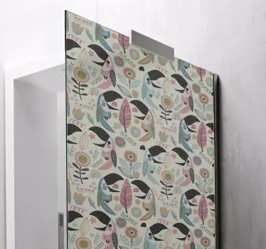 Folie Duschkabine skurrile vogelmuster - TenStickers