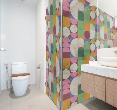 Klebefolie mit geometrischen und strukturierten Formen für die Du - TenStickers