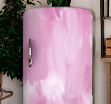 Folie Kühlschrank abstrakte rosa farbtöne - TenStickers