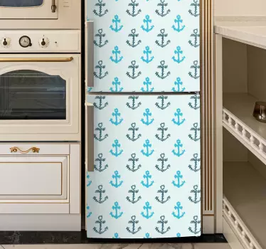 Folie Kühlschrank anker-muster-design - TenStickers