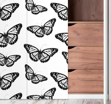 Folie kühlschrank anmutiger schmetterlingssymbol - TenStickers