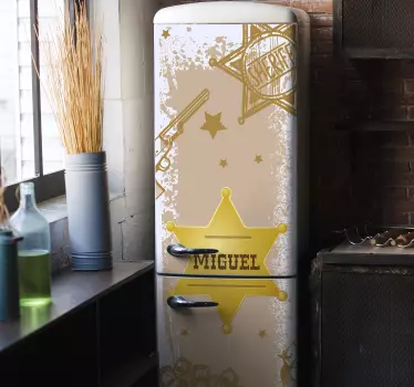 Folie Kühlschrank anpassbares sheriff-abzeichen-design - TenStickers