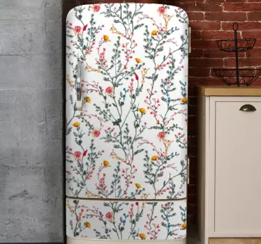 Folie Kühlschrank blumenmuster-applikation - TenStickers