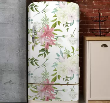 Folie kühlschrank botanisches kühlschrankcover - TenStickers