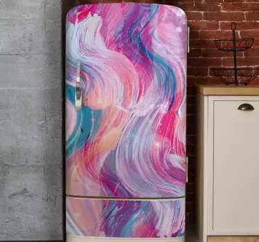 Folie Kühlschrank bunte pinselstriche - TenStickers