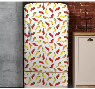 Folie kühlschrank bunte chilischoten - TenStickers