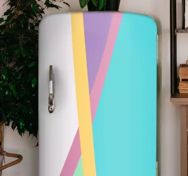 Folie Kühlschrank bunte geometrische linien - TenStickers