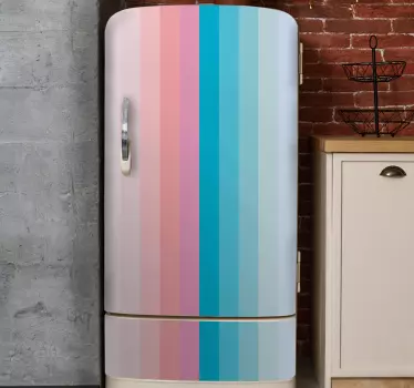 Folie Kühlschrank bunte vertikale linien - TenStickers