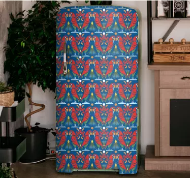 Folie kühlschrank buntes papageienmuster - TenStickers