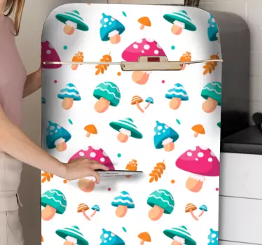 Kühlschrank Folie buntes pilzmuster - TenStickers