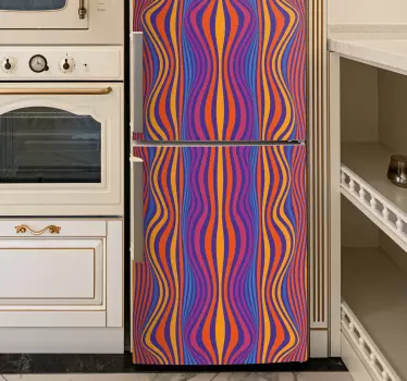 Folie Kühlschrank buntes wellenmuster - TenStickers