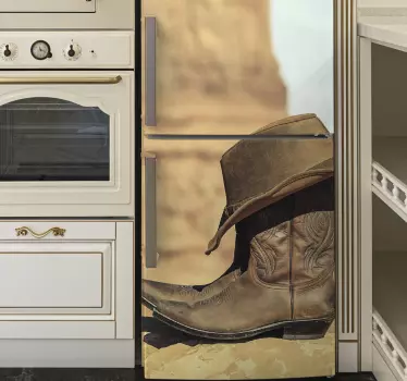 Folie Kühlschrank cowboystiefel-design - TenStickers