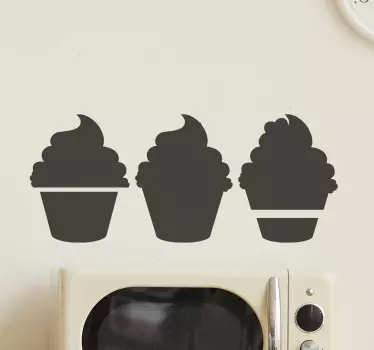 Folie kühlschrank cupcake silhouetten - TenStickers