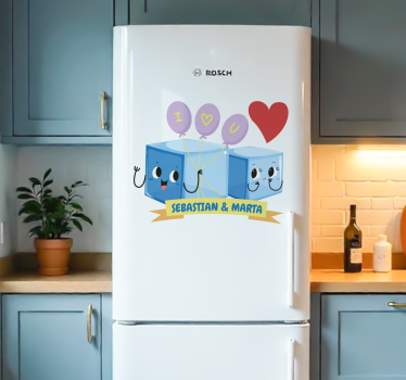 Folie Kühlschrank eiswürfel mit euren namen - TenStickers