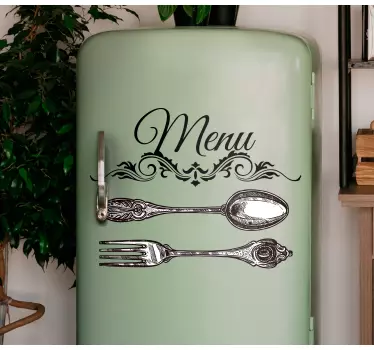 Folie kühlschrank elegantes besteck menü - TenStickers