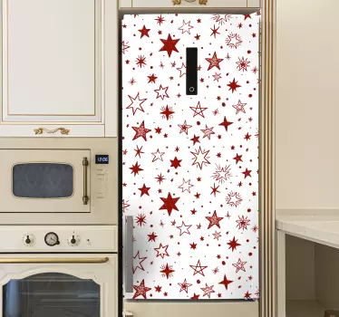Folie Kühlschrank festliches sternenmuster - TenStickers