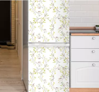Folie kühlschrank floral design wrap - TenStickers