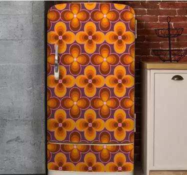 Folie Kühlschrank floral strukturierte oberfläche - TenStickers