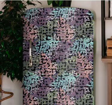 Folie Kühlschrank florale blattmuster - TenStickers