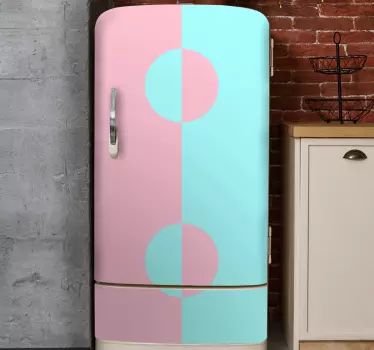 Folie Kühlschrank geometrisches kreisförmiges motiv - TenStickers