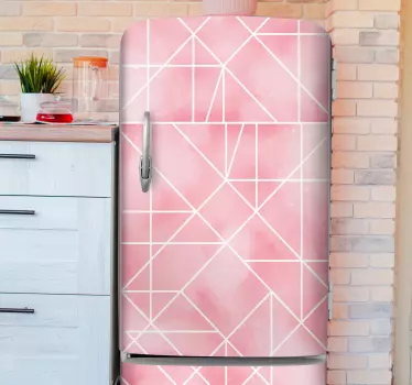 Folie kühlschrank geometrisches pink konzept - TenStickers