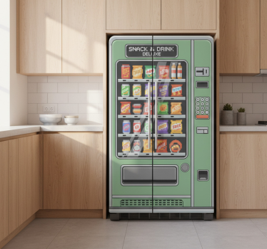 Folie kühlschrank grüne verkaufsmaschine - TenStickers