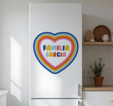 Folie Kühlschrank herz mit deinem namen - TenStickers
