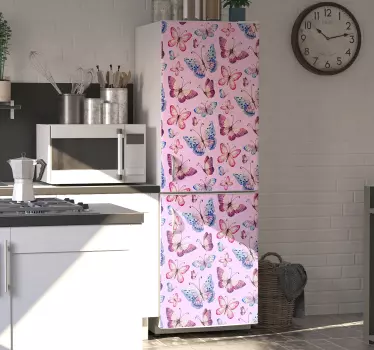Folie Kühlschrank hülle mit schmetterlingsmotiv - TenStickers