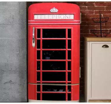 Folie kühlschrank im design einer britischen telefonzelle - TenStickers