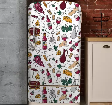 Folie kühlschrank im food- und weinthema - TenStickers