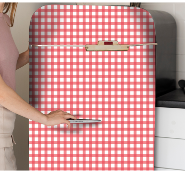 Folie kühlschrank im karierten muster - TenStickers