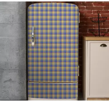 Folie kühlschrank im karomuster wrap - TenStickers