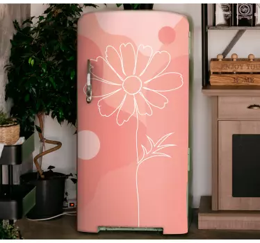 Folie kühlschrank im minimalistischen blumen design - TenStickers