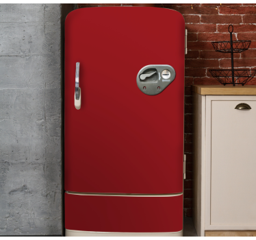 Folie kühlschrank im retro rot design - TenStickers