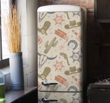 Folie kühlschrank im western stil - TenStickers
