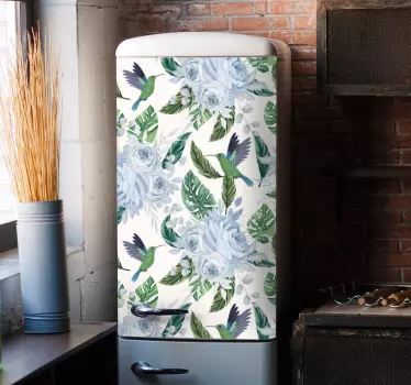 Folie kühlschrank kolibri blumenarrangement - TenStickers